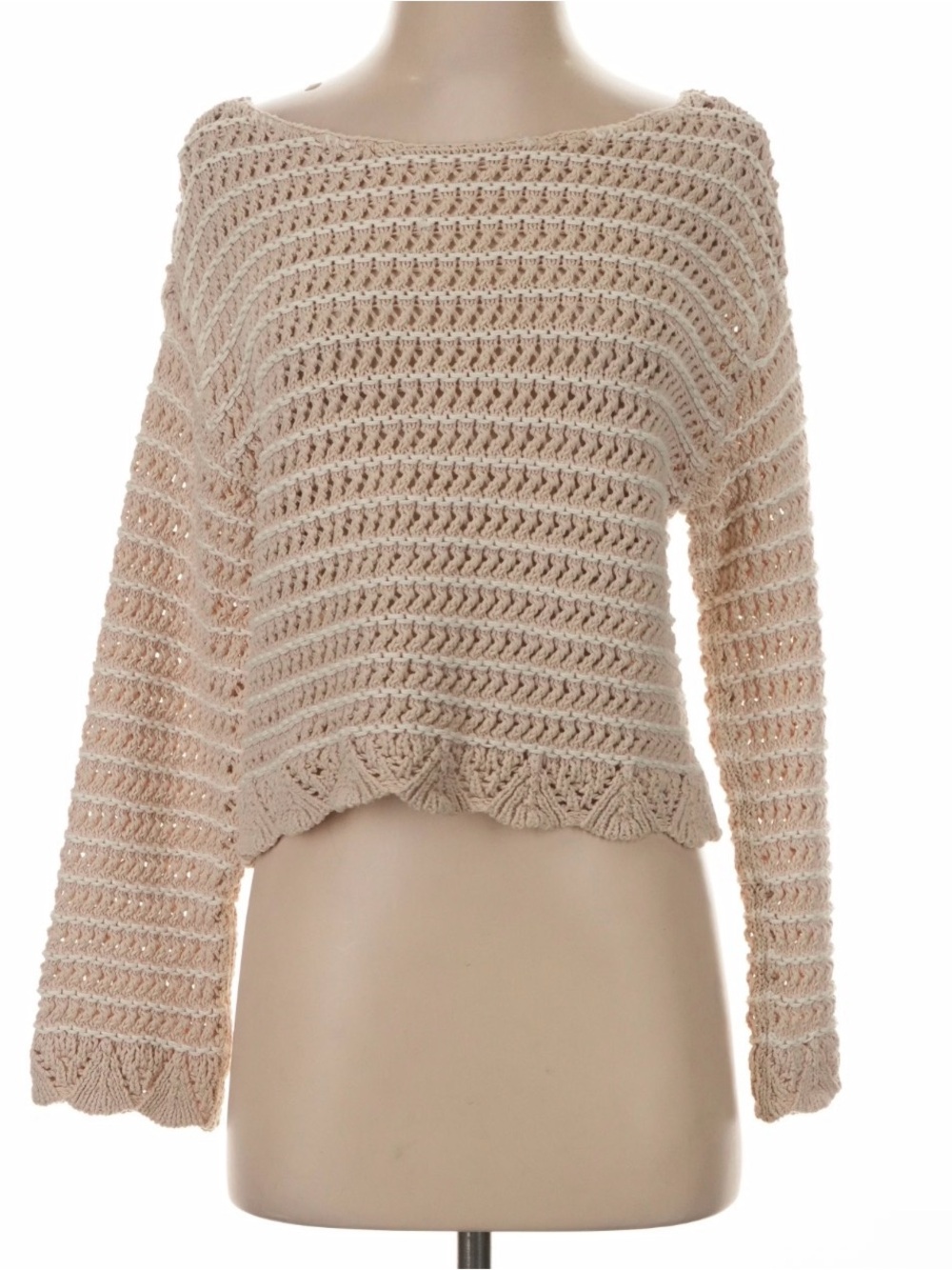 American Eagle Outfitters Cream Boat Neck Crochet
Sweater